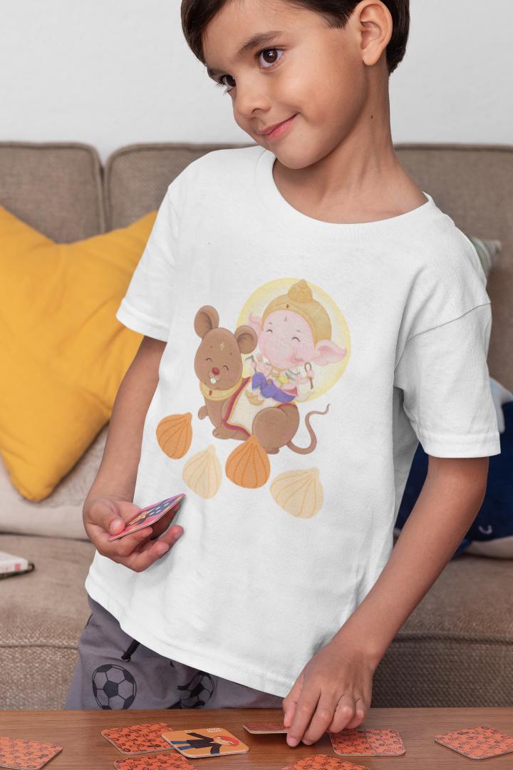 Kid's Ganesh Chaturthi Unisex T-shirt SkyBlue by ZealforTee