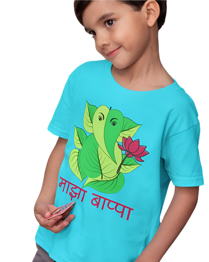 Kid's Ganesh Chaturthi Unisex T-shirt Black by ZealforTee