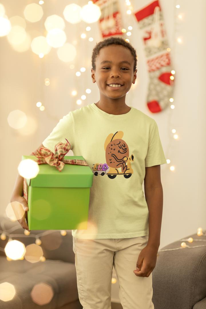 Kid's Potatoes on a Ride Unisex Tshirt Sky Blue by ZealforTee