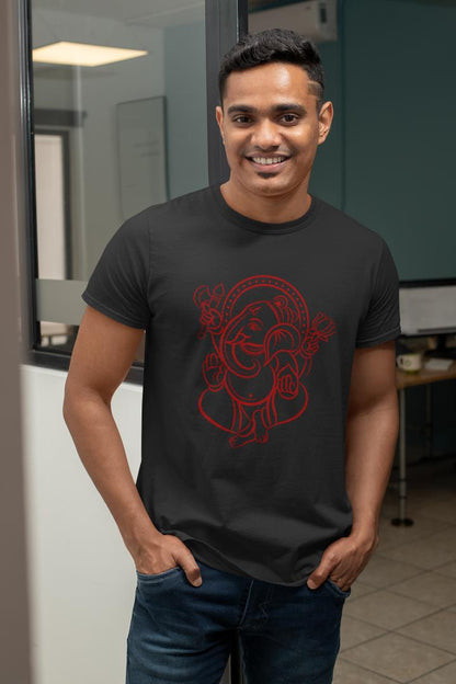 Men's Ganesh Chaturthi T-shirt New Yellow by ZealforTee