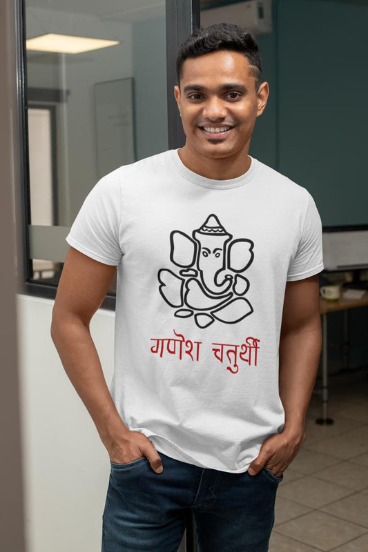 Men's Ganesh Chaturthi T-shirt SkyBlue by ZealforTee