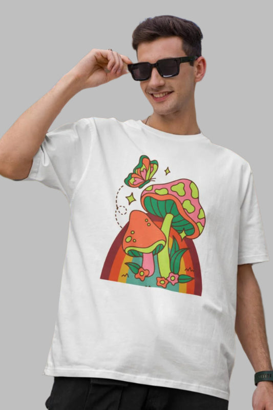 Men's Eye Catching Mushroom Oversized T shirt Royal Blue by ZealforTee