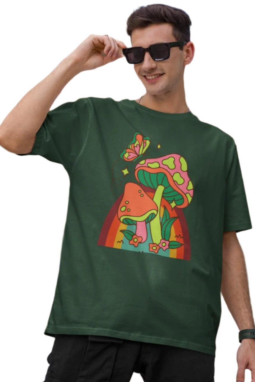 Men's Eye Catching Mushroom Oversized T shirt Royal Blue by ZealforTee