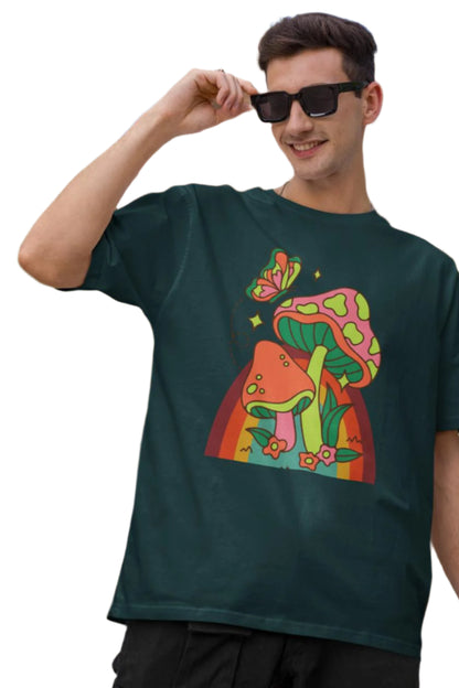Men's Eye Catching Mushroom Oversized T shirt Royal Blue by ZealforTee