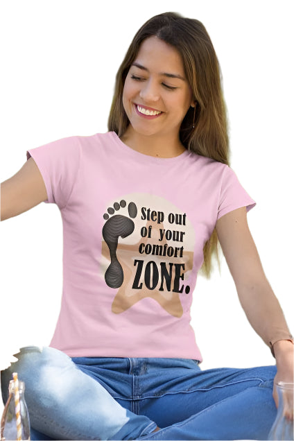 Women's Comfort Zone T-shirt Light Pink by ZealforTee