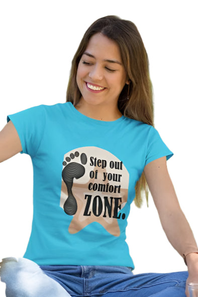 Women's Comfort Zone T-shirt Liril Green by ZealforTee