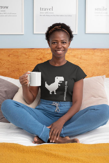 Women's No Connection T-shirt Black by ZealforTee