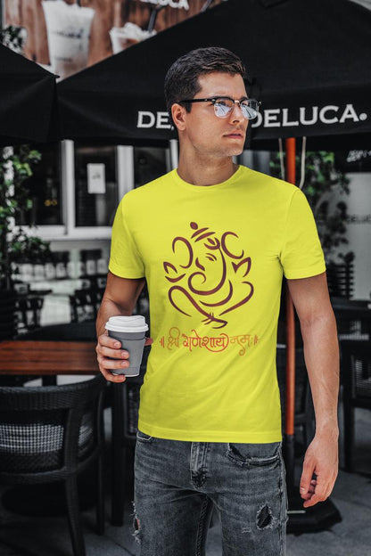 Men's Ganesh Chaturthi T-shirt White by ZealforTee