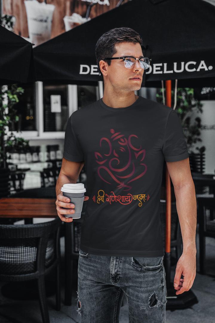 Men's Ganesh Chaturthi T-shirt White by ZealforTee