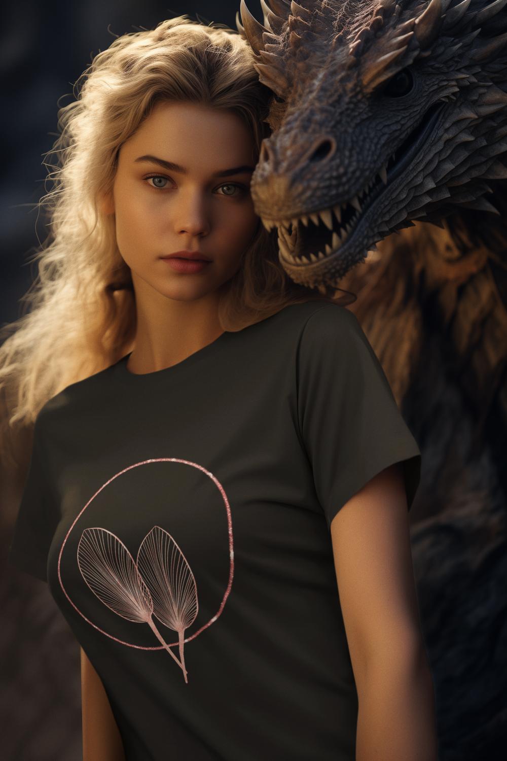 Women's Pink Leaves T-shirt Royal Blue by ZealforTee