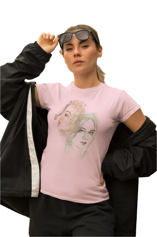 Women's Dual Face T-Shirt White by ZealforTee