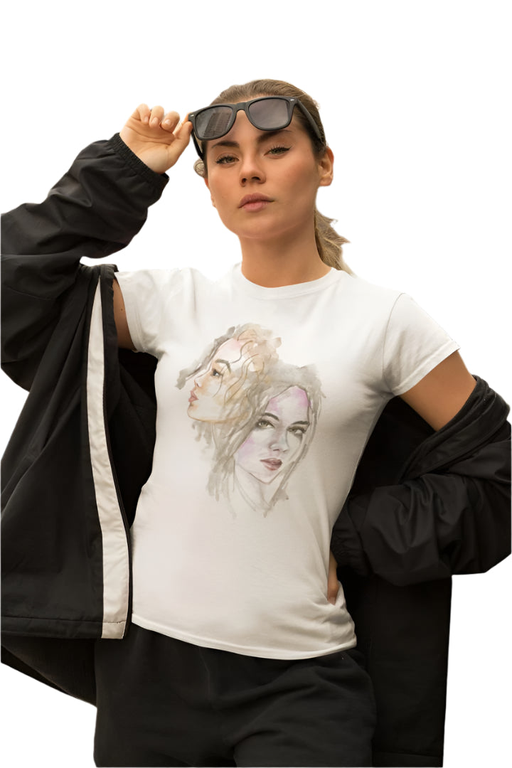 Women's Dual Face T-Shirt Light Pink by ZealforTee