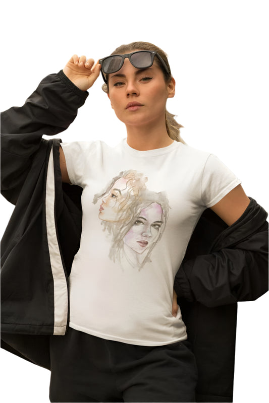 Women's Dual Face T-Shirt Light Pink by ZealforTee