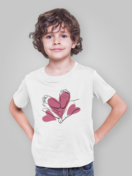Kid's Baby Feet Unisex T-shirt Light Baby Pink by ZealforTee