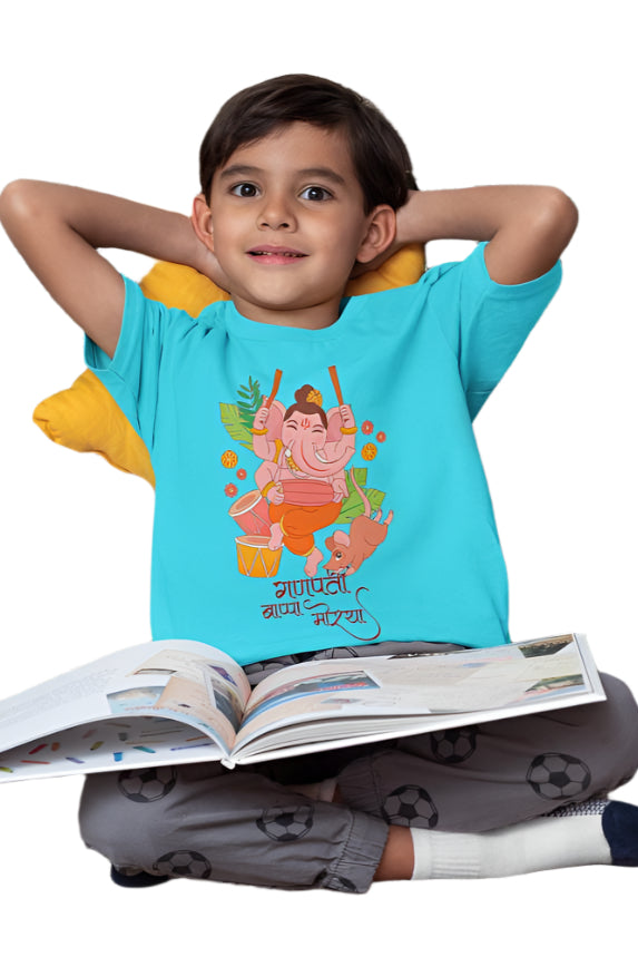 Kid's Ganesh Chaturthi Unisex T-shirt White by ZealforTee