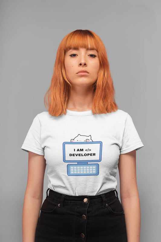 Women's Developer T-shirt White by ZealforTee