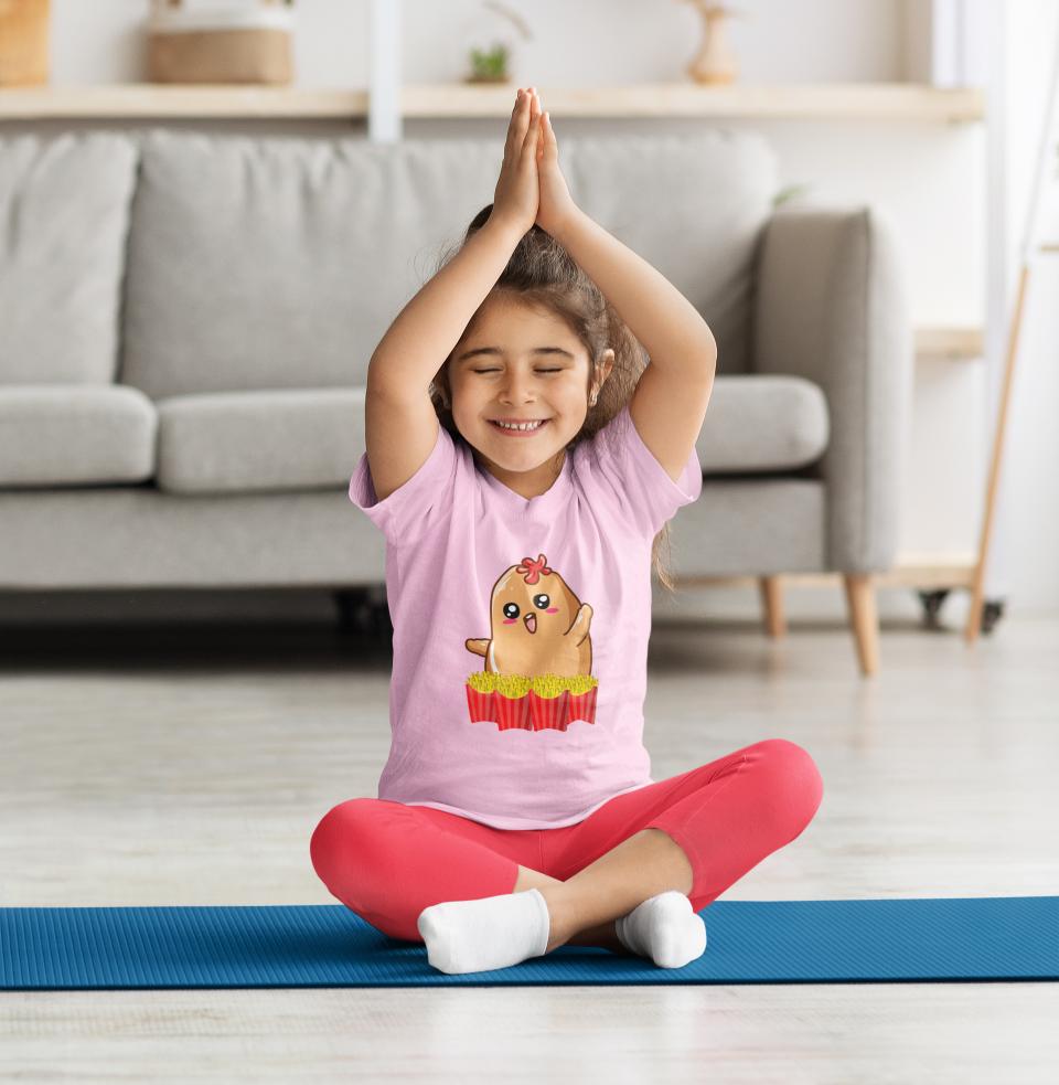 Kid's French Fries Unisex Tshirt Light Pink by ZealforTee