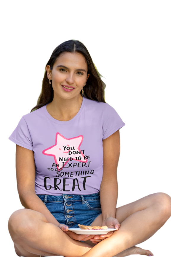 Women's Do Something Great T-shirt Light Pink by ZealforTee
