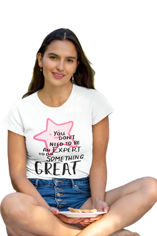 Women's Do Something Great T-shirt Light Pink by ZealforTee