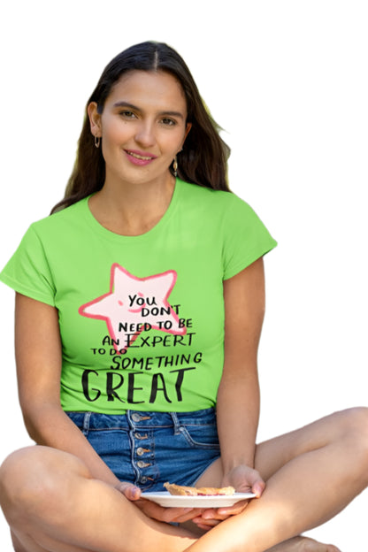 Women's Do Something Great T-shirt Light Pink by ZealforTee