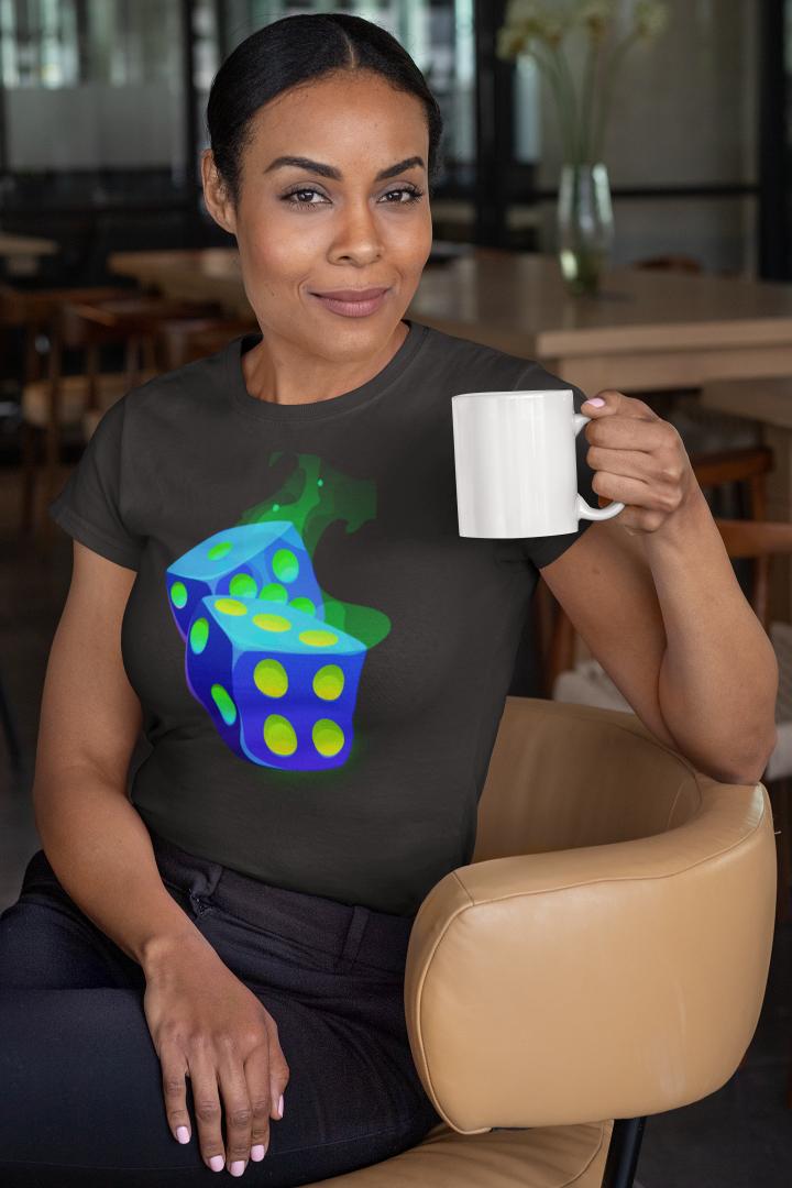 Women's Dice T-shirt White by ZealforTee