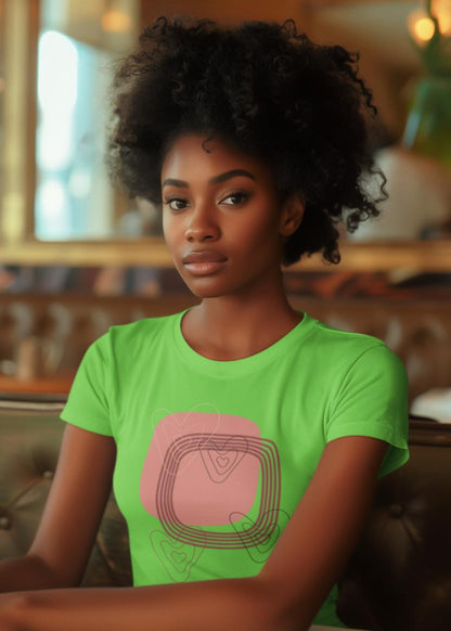 Women's Minimal Heart Art T-shirt Iris Lavender by ZealforTee