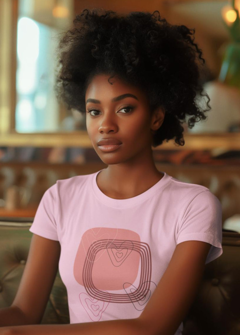 Women's Minimal Heart Art T-shirt Iris Lavender by ZealforTee