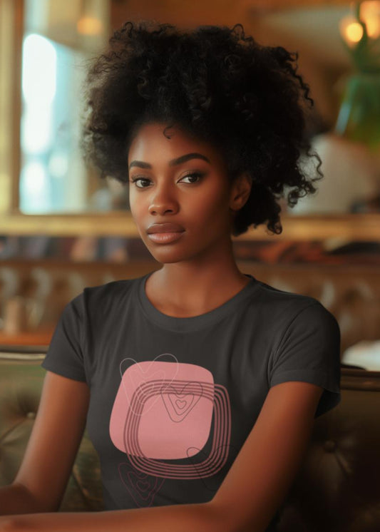 Women's Minimal Heart Art T-shirt Iris Lavender by ZealforTee