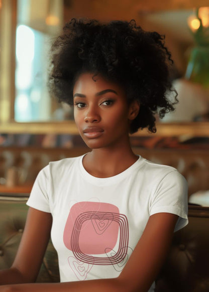 Women's Minimal Heart Art T-shirt Iris Lavender by ZealforTee