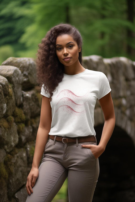 Women's Pink Wave T-shirt White by ZealforTee