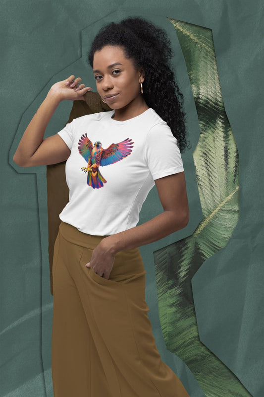 Women's Colorful Flying Eagle T-shirt Royal Blue by ZealforTee