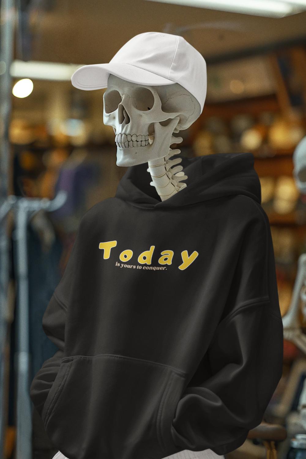 Men's Conquer Today Hoodie Sweatshirt Baby Blue by ZealforTee