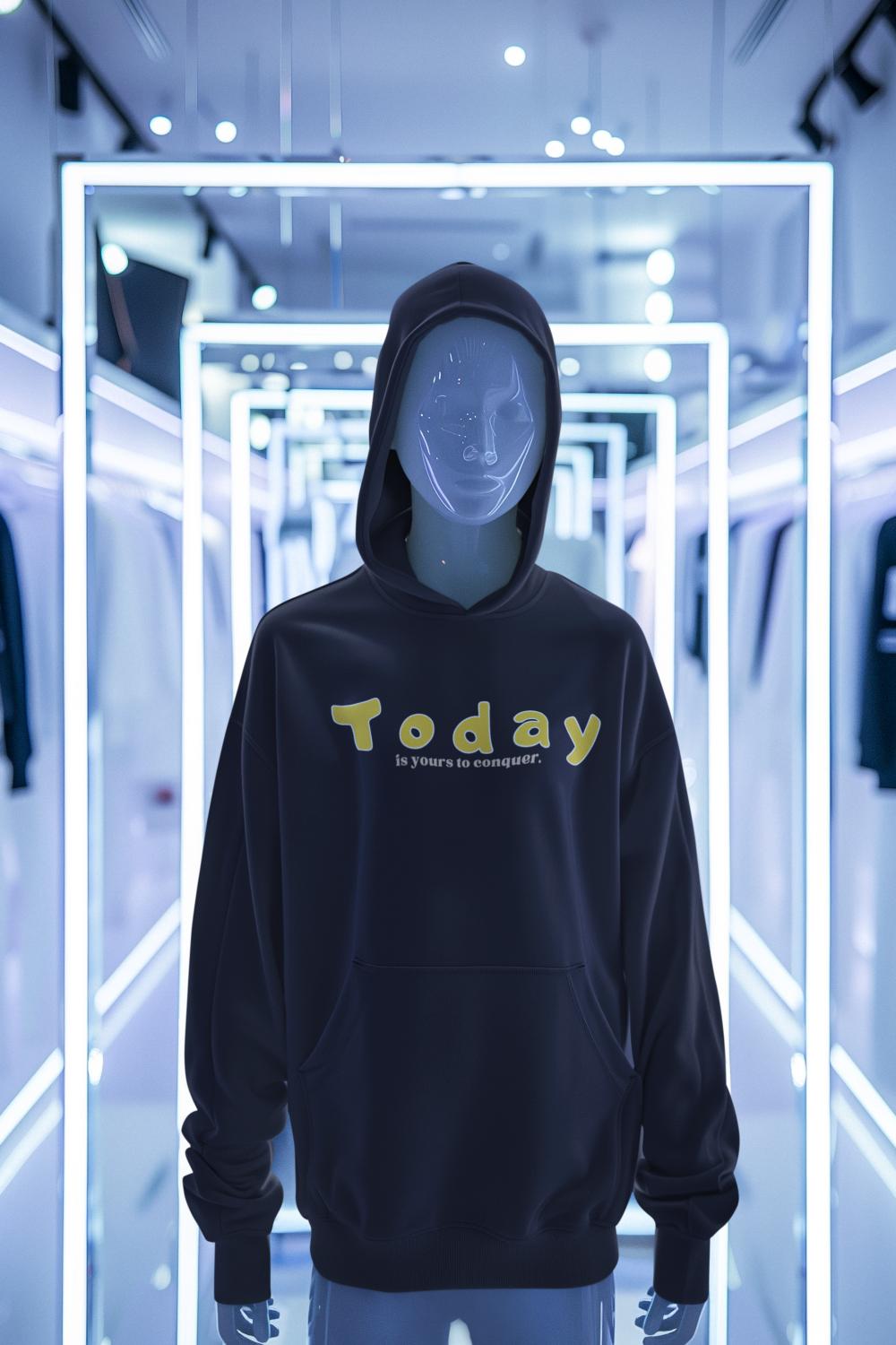 Men's Conquer Today Hoodie Sweatshirt Baby Blue by ZealforTee