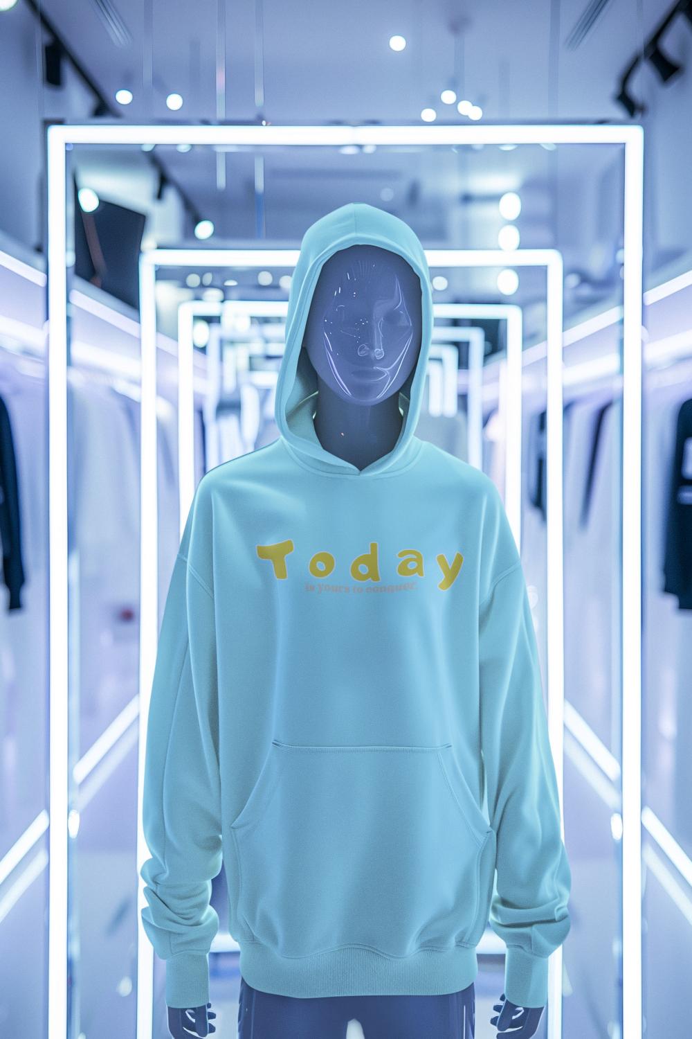 Men's Conquer Today Hoodie Sweatshirt Baby Blue by ZealforTee