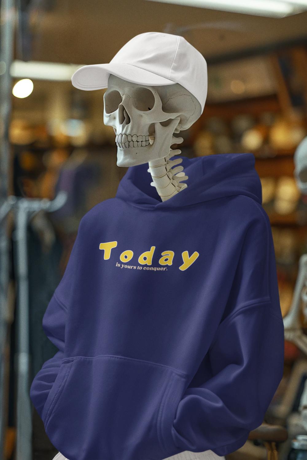 Men's Conquer Today Hoodie Sweatshirt Red by ZealforTee