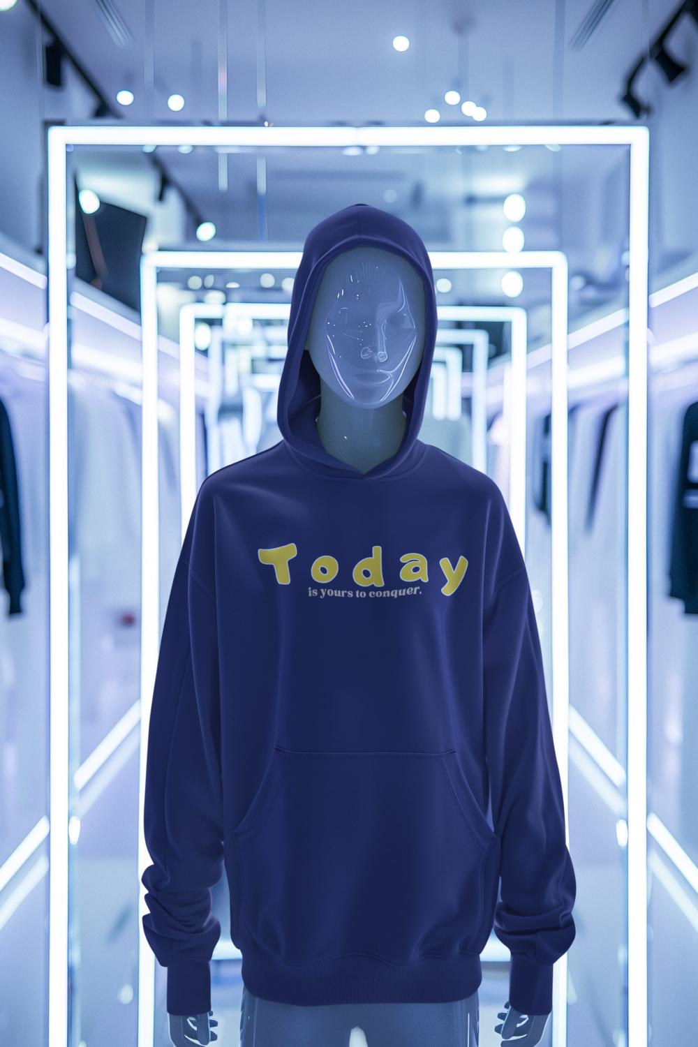 Men's Conquer Today Hoodie Sweatshirt Red by ZealforTee