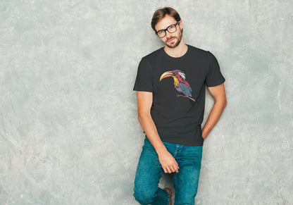 Men's Round Neck Toucan T-shirt White by ZealforTee