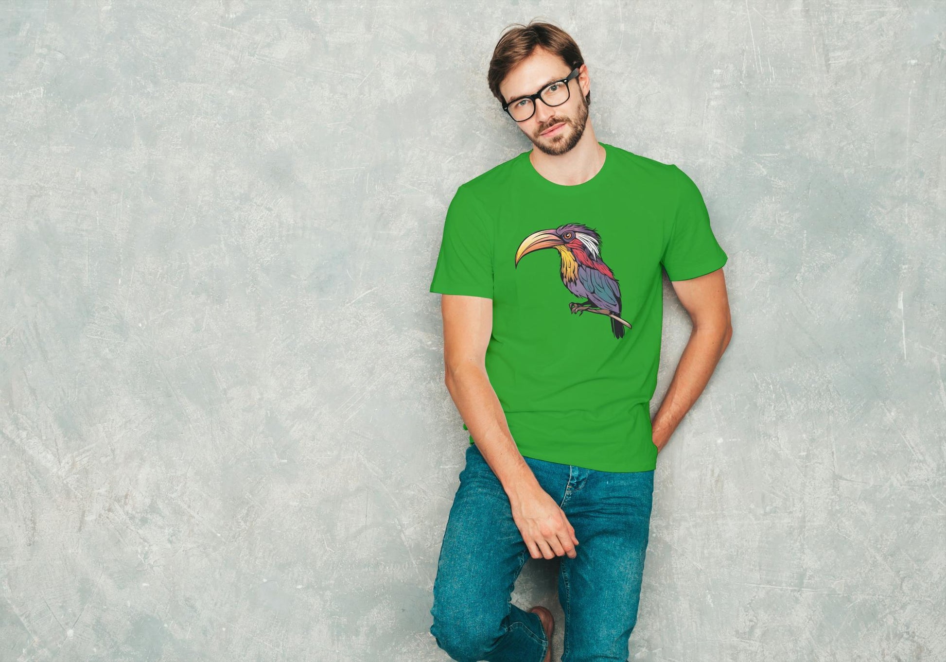 Men's Round Neck Toucan T-shirt White by ZealforTee