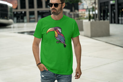 Men's Round Neck Toucan T-shirt White by ZealforTee