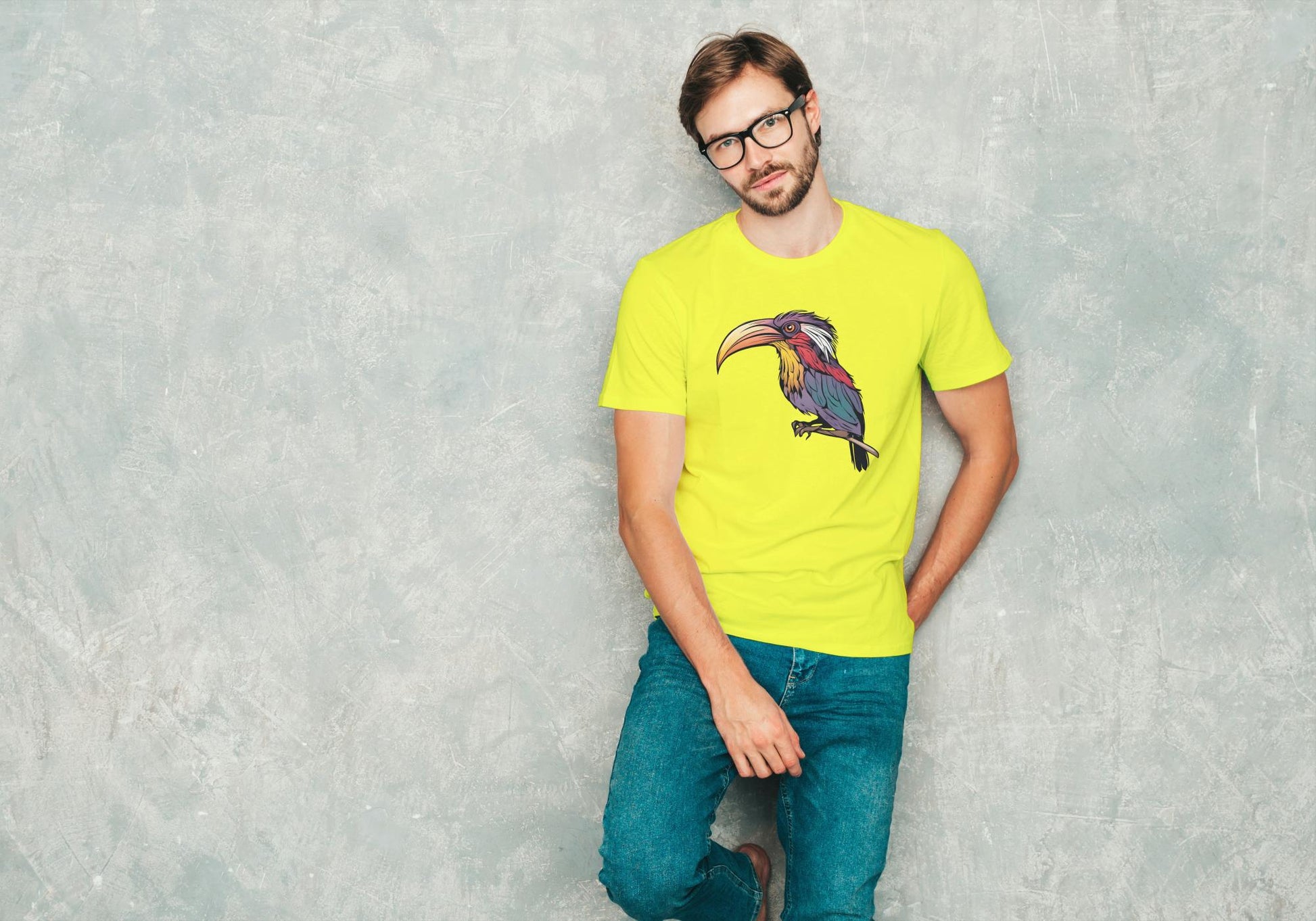 Men's Round Neck Toucan T-shirt Red by ZealforTee