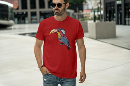 Men's Round Neck Toucan T-shirt Red by ZealforTee