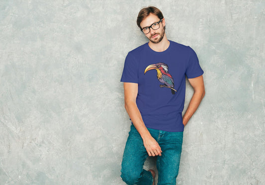 Men's Round Neck Toucan T-shirt Red by ZealforTee