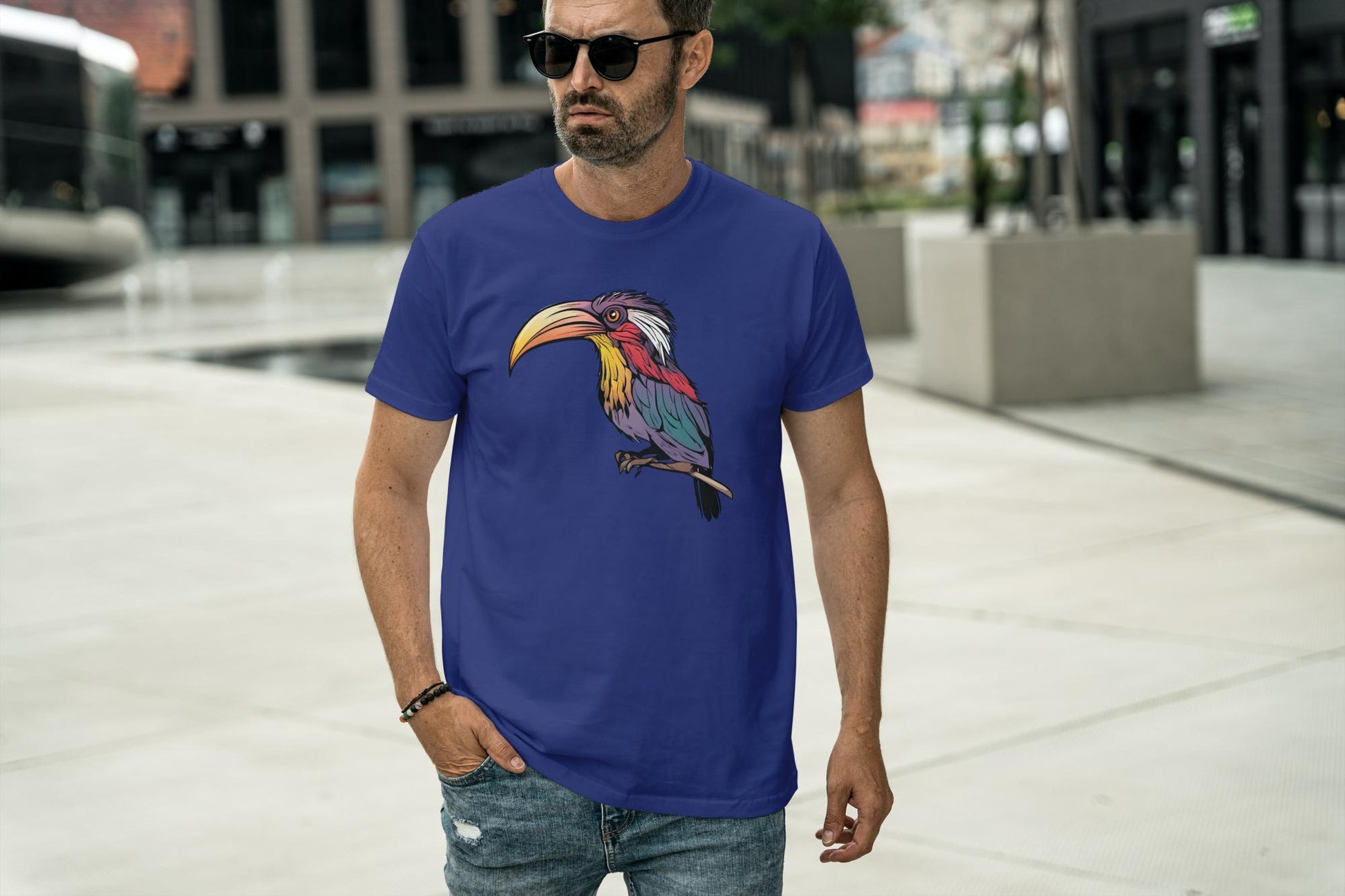 Men's Round Neck Toucan T-shirt Black by ZealforTee
