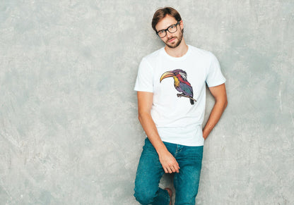 Men's Round Neck Toucan T-shirt Black by ZealforTee
