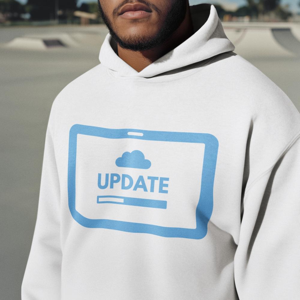 Men's Update Oversized Hooded Sweatshirt White by ZealforTee