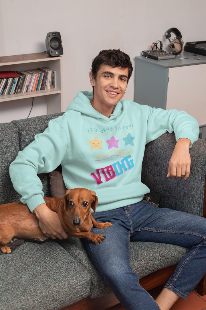 Men's Vibing Gen-Z Hoodie Sweatshirt Mint by ZealforTee