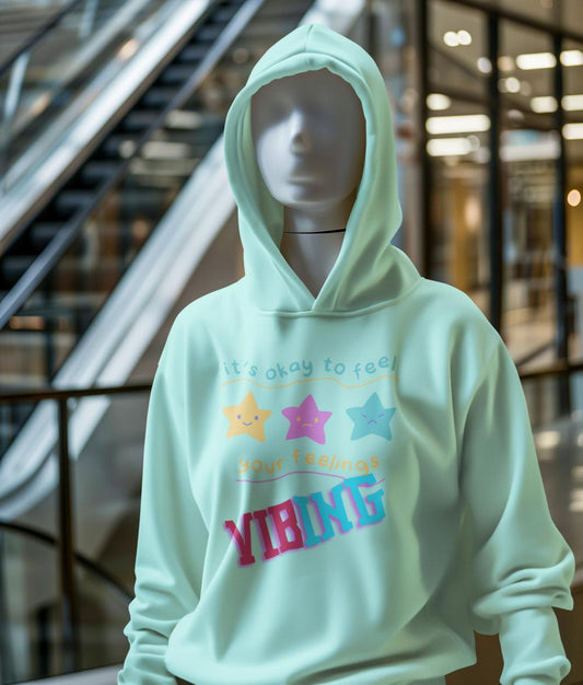 Men's Vibing Gen-Z Hoodie Sweatshirt Mint by ZealforTee