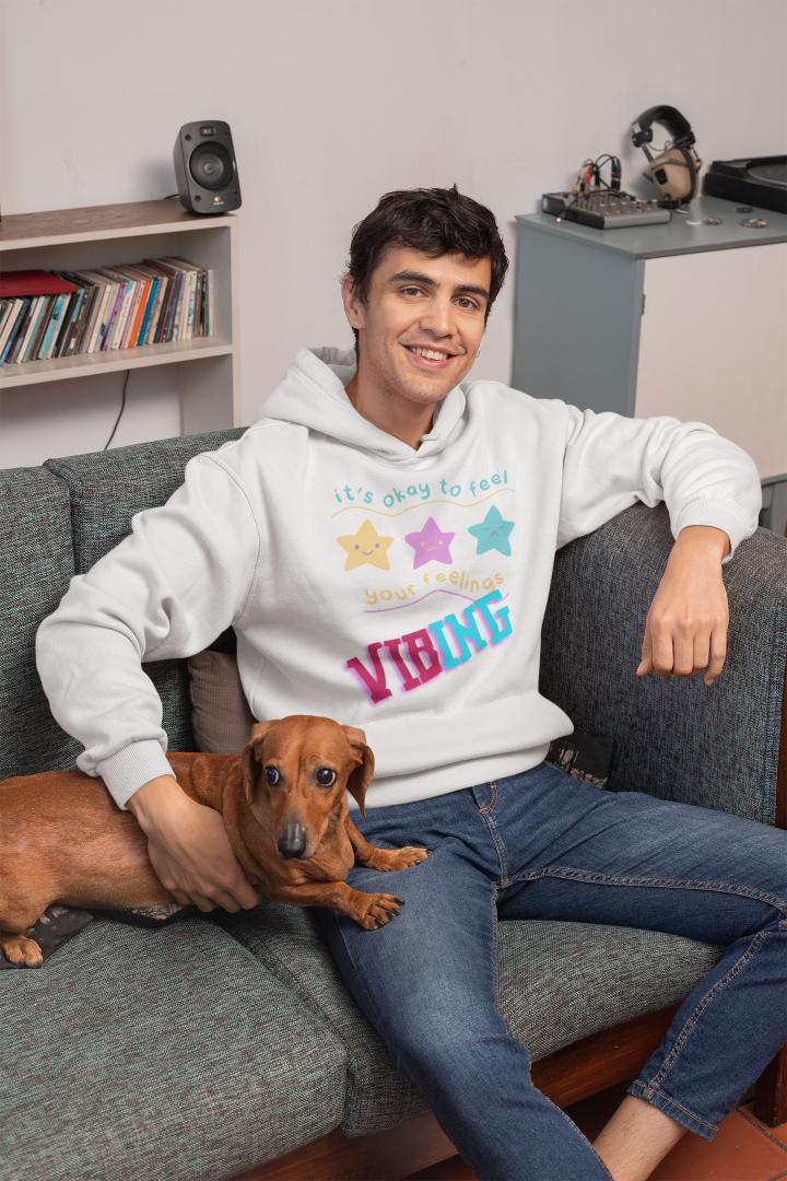 Men's Vibing Gen-Z Hoodie Sweatshirt Mint by ZealforTee