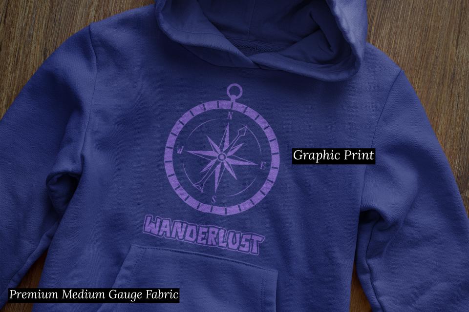 Men's Wanderlust Hooded Sweatshirt M by ZealforTee