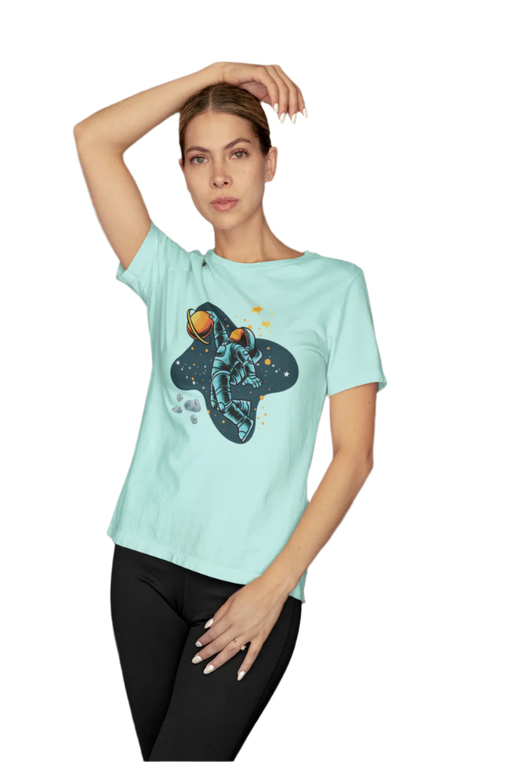 Women's Astro Space T-Shirt Mint by ZealforTee